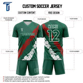 Custom Green Red-White Mexico Soccer Jersey Uniform Set